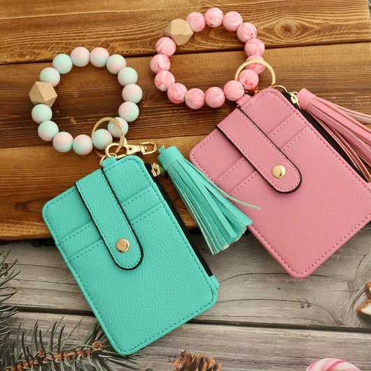Tiger Lily Folded Card Holder Silica Gel Bracelet Bracelet Keychain Leather Wallet